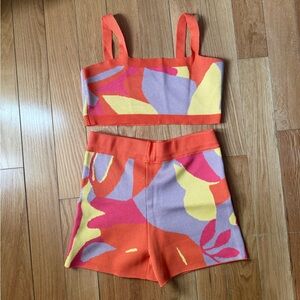 Two Piece - Tank Crop Top and Sweat Shorts